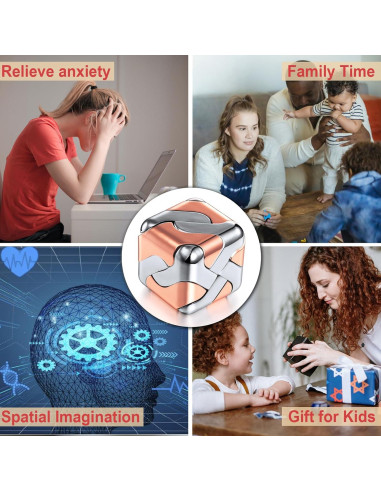 Rompecabezas 3D de Metal NADESSA Cubo Oro Rosa 4,57 cm