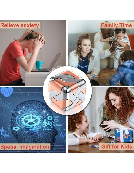 Rompecabezas 3D de Metal NADESSA Cubo Oro Rosa 4,57 cm