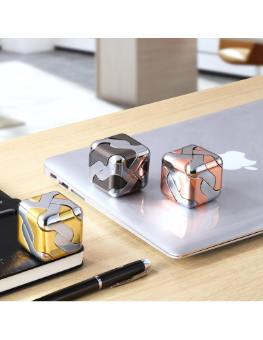 Rompecabezas 3D de Metal NADESSA Cubo Oro Rosa 4,57 cm