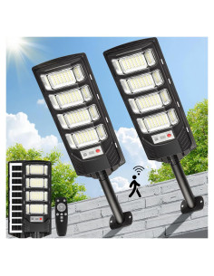 Luces de Inundación Solares Lendro 2 Pzs 12000 Lúmenes LED