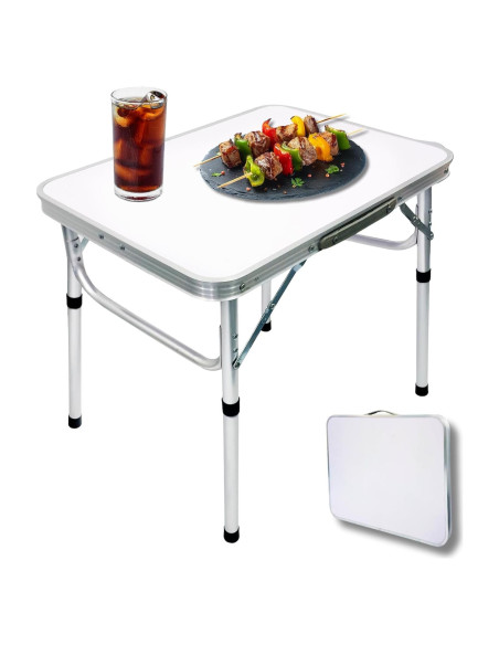 Mesa de Picnic Plegable Camp Field Blanca 54.6 cm Ajustable