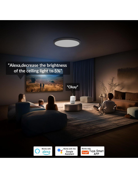 Luz de Techo LED Inteligente TITISLUMP 30,48 cm RGB Control Remoto