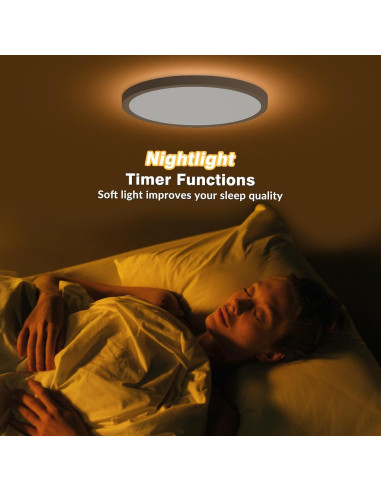 Luz de Techo LED Inteligente TITISLUMP 30,48 cm RGB Control Remoto