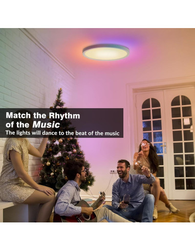 Luz de Techo LED Inteligente TITISLUMP 30,48 cm RGB Control Remoto