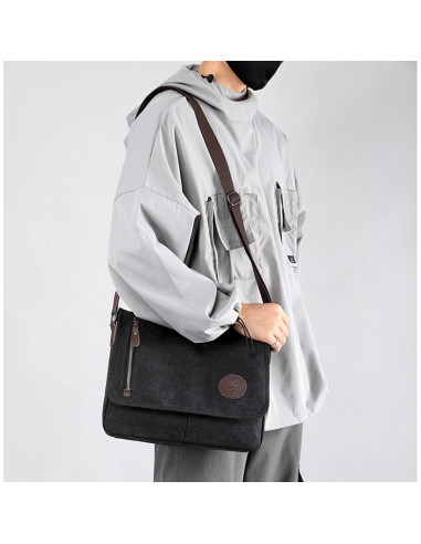 Bolsa Mensajera Lona Unisex Xr1231 33.78 cm Vintage