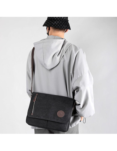 Bolsa Mensajera Lona Unisex Xr1231 33.78 cm Vintage