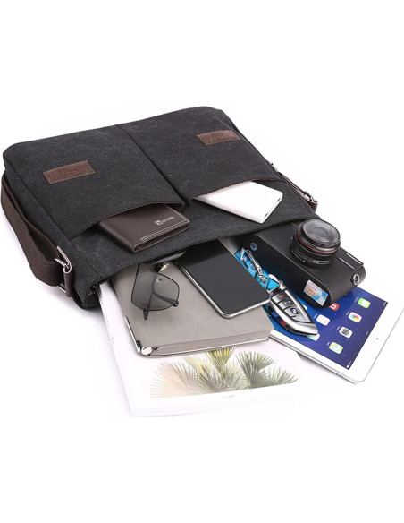 Bolsa Mensajera Lona Unisex Xr1231 33.78 cm Vintage