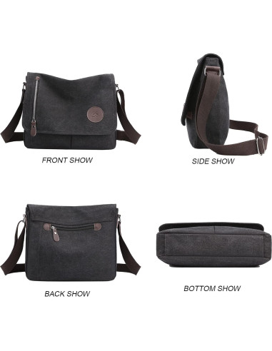 Bolsa Mensajera Lona Unisex Xr1231 33.78 cm Vintage