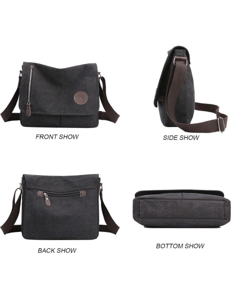 Bolsa Mensajera Lona Unisex Xr1231 33.78 cm Vintage