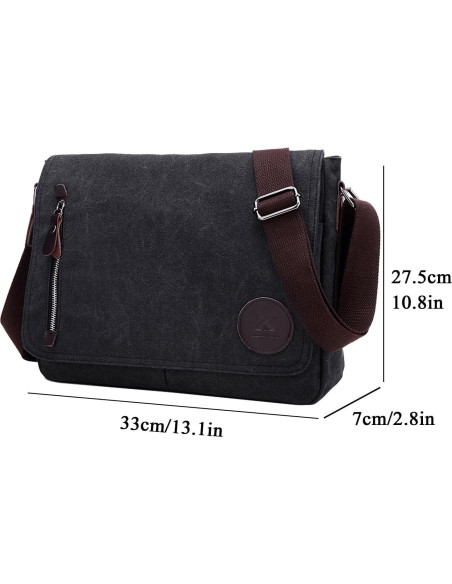 Bolsa Mensajera Lona Unisex Xr1231 33.78 cm Vintage