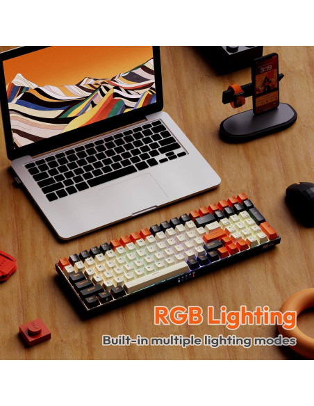Teclado Mecánico Inalámbrico RK ROYAL KLUDGE RK100 RGB 100 Teclas