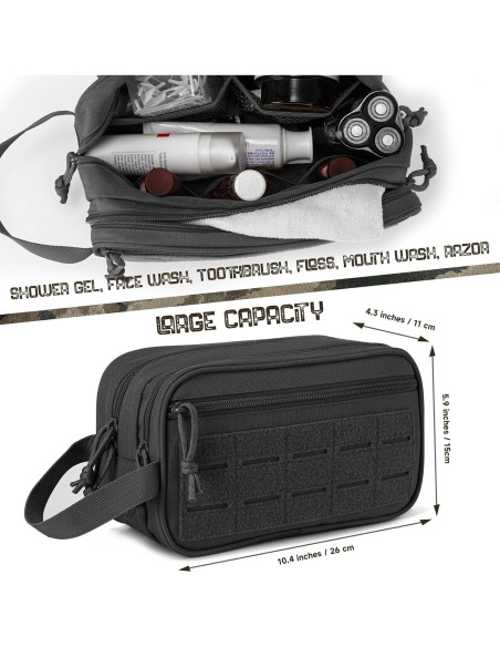 Bolsa Táctica de Aseo QT&QY para Hombres 26.4x10.9x15cm