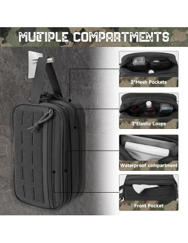 Bolsa Táctica de Aseo QT&QY para Hombres 26.4x10.9x15cm