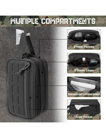 Bolsa Táctica de Aseo QT&QY para Hombres 26.4x10.9x15cm