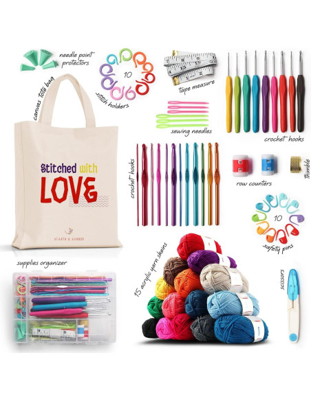 Kit de Crochet Hearth & Harbor 73 Piezas para Principiantes
