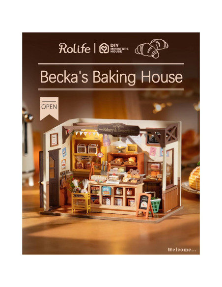 Kit de Casa en Miniatura Rolife DG con Luces LED 21.6x17.8cm