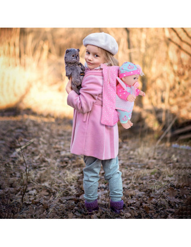 Muñeca de Bebé DONTNO 30 cm con Ropa y Mochila Accesorios