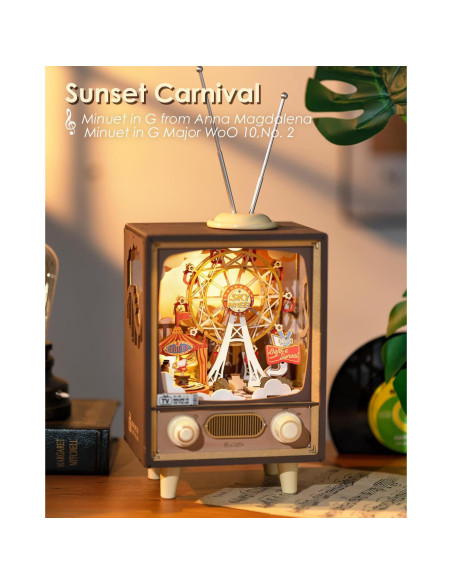 Rolife Rompecabezas 3D de Madera Caja de Música LED 174 Piezas