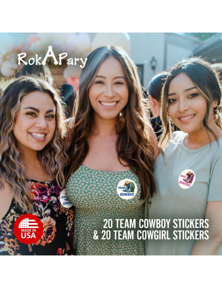 40 Etiquetas Revelación de Género RokAPary 5 cm Rosa y Azul