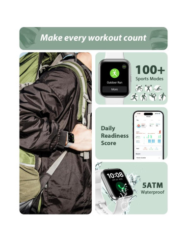 Reloj Inteligente Tensky 1.8" Bluetooth con Alexa y Fitness