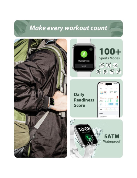 Reloj Inteligente Tensky 1.8" Bluetooth con Alexa y Fitness