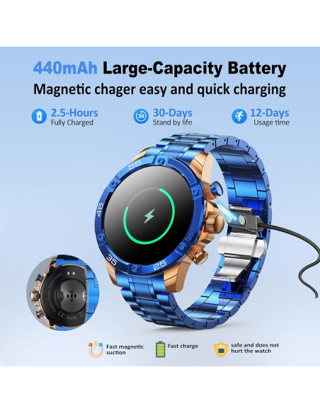 Reloj Inteligente OHUGNA T1 Redondo 3.88cm Bluetooth Deportivo