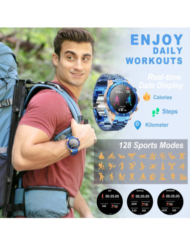 Reloj Inteligente OHUGNA T1 Redondo 3.88cm Bluetooth Deportivo