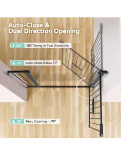 Puerta para Bebés COMOMY Cierre Automático 74.93-102.87 cm Negra 2