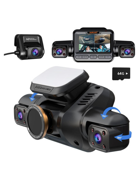 Cámara de tablero HUPEJOS V8PLUS 4K 360 con GPS y Wi-Fi