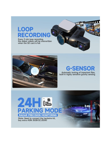 Cámara de tablero HUPEJOS V8PLUS 4K 360 con GPS y Wi-Fi