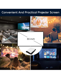 Proyector Mini TMY V08 1080P Bluetooth Pantalla Incluida 2