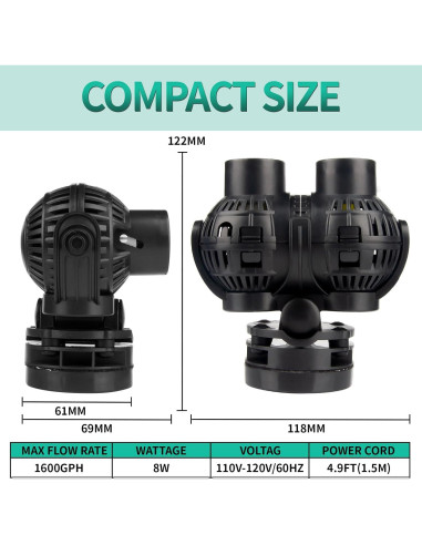 Bomba de Circulación FREESEA 100,73 L/min Sumergible Negra