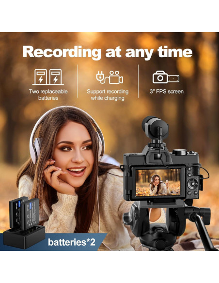 Cámara Digital 4K Monitech S100 48MP con Lente Gran Angular