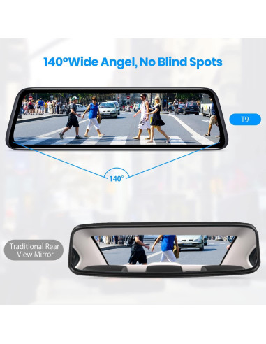 Cámara de Espejo Retrovisor AUTO-VOX T9 9.35" 1080P con Grabación