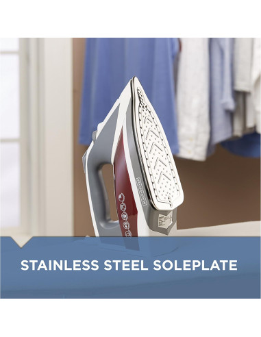 Plancha de Vapor BLACK+DECKER IR2050 Estándar Roja 1.13 kg