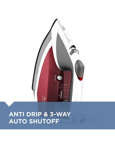 Plancha de Vapor BLACK+DECKER IR2050 Estándar Roja 1.13 kg