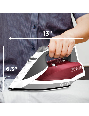 Plancha de Vapor BLACK+DECKER IR2050 Estándar Roja 1.13 kg