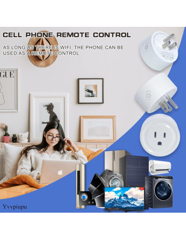 Enchufe Inteligente Mini Yvvpiupu Paquete de 4 Wi-Fi