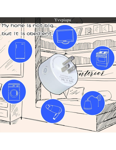 Enchufe Inteligente Mini Yvvpiupu Paquete de 4 Wi-Fi
