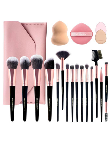 Juego de Brochas de Maquillaje 15 Piezas HGF con Bolsa