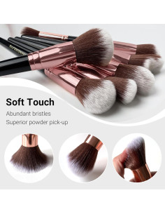 Juego de Brochas de Maquillaje 15 Piezas HGF con Bolsa 2