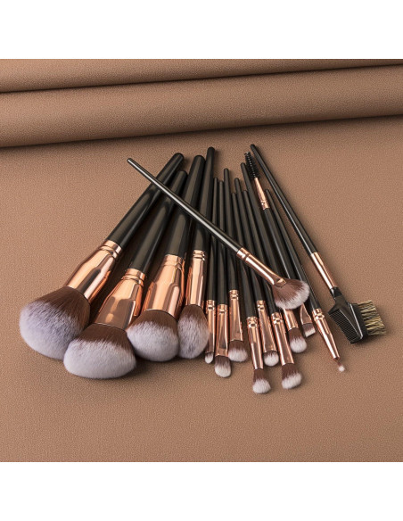 Juego de Brochas de Maquillaje 15 Piezas HGF con Bolsa Juego de Brochas de Maquillaje 15 Piezas HGF con Bolsa