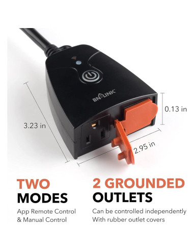 Enchufe Inteligente Doble BN-LINK para Exterior IP44