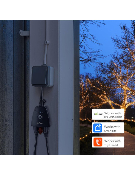 Enchufe Inteligente Doble BN-LINK para Exterior IP44