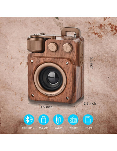 Altavoz Bluetooth Retro XYNGU A16 Inalámbrico con Radio FM