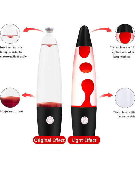 Lámpara de Movimiento Líquido Vanful Roja 34 cm Decorativa