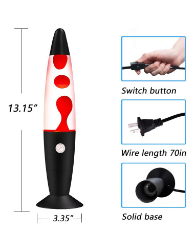 Lámpara de Movimiento Líquido Vanful Roja 34 cm Decorativa