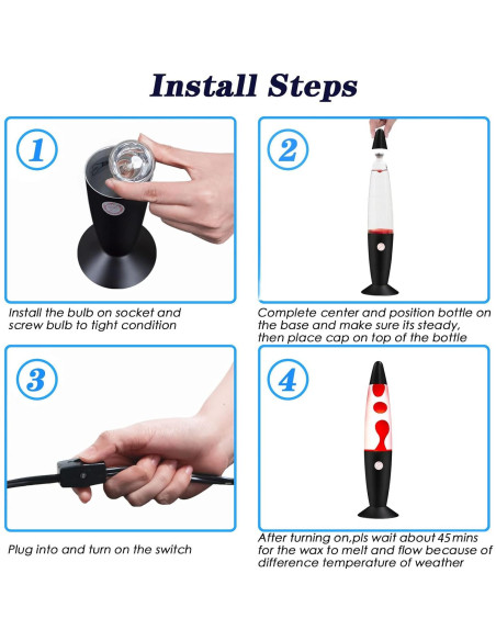 Lámpara de Movimiento Líquido Vanful Roja 34 cm Decorativa