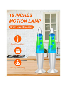Lámpara de Movimiento Líquido Dalavalamp 40 cm Verde Cera Azul 2