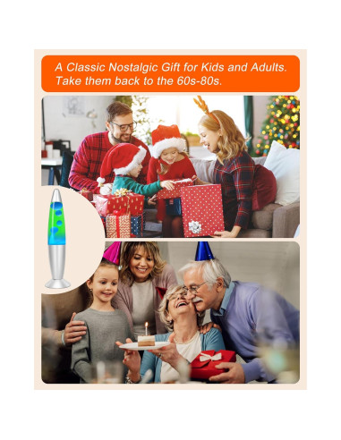 Lámpara de Movimiento Líquido Dalavalamp 40 cm Verde Cera Azul